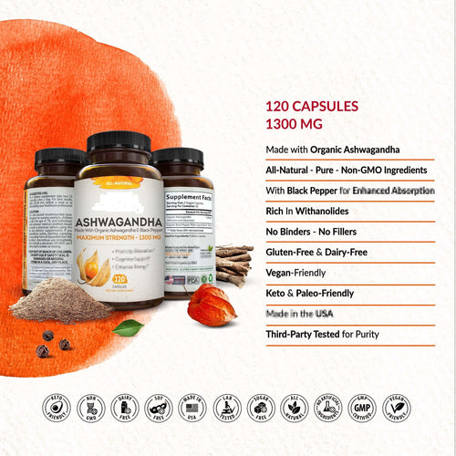 KSM-66® Ashwagandha – Extra Strength | 120 Vegan Capsules