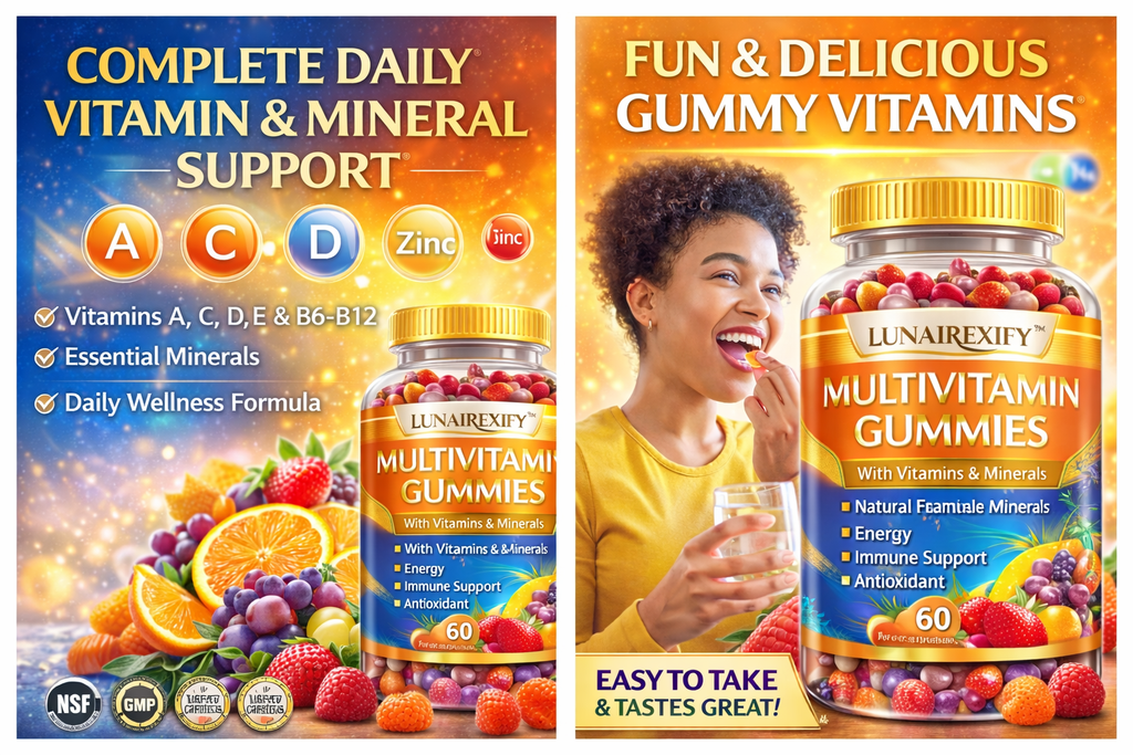 Multivitamin Gummies – Daily Vitamins & Minerals for Energy, Immune Support & Antioxidant Protection – 60 Gummies